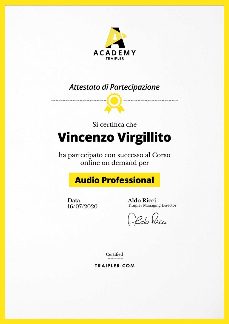 AttestatoAcademy_Audio-professional